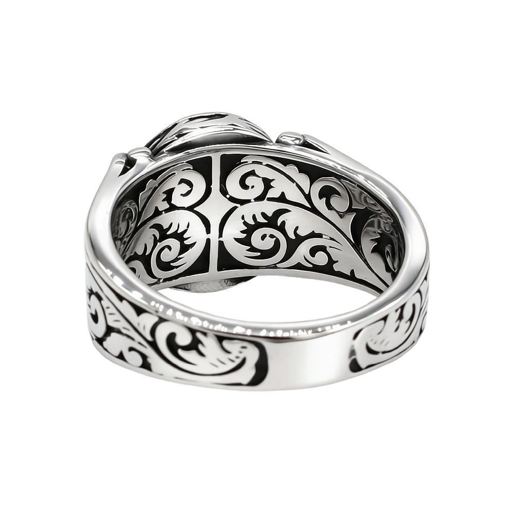 Accessories European and American Personalized Retro Emerald Men's Rings