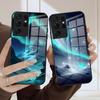 Чехол для телефона 'Северное сияние' для Samsung A56 A36 A26 A16 A15 A25 A35 A55 A14 A34 A24 A54 Стеклянный чехол