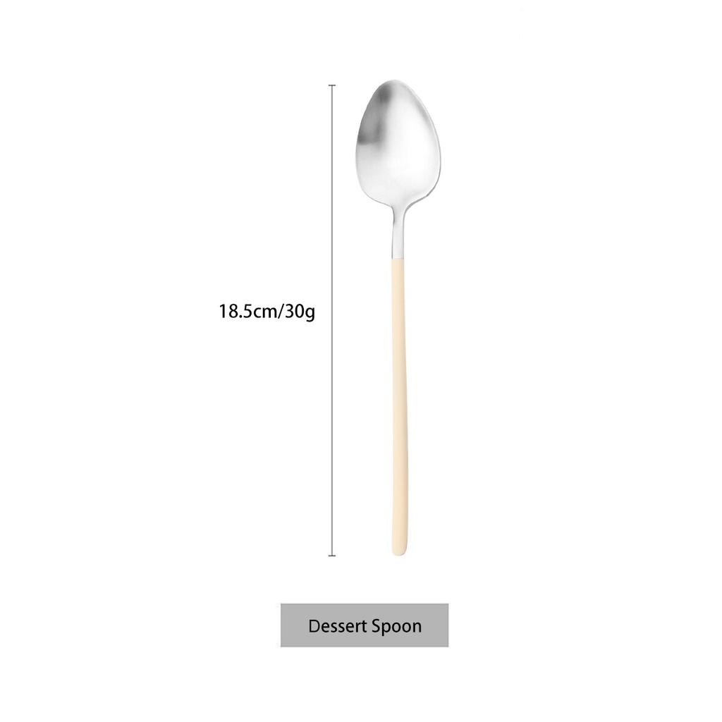 Silver Cutlery Set Dinnerware Knife Cake Fork Tea Spoon Flatware Chopsticks Kitchen Tableware Silverware