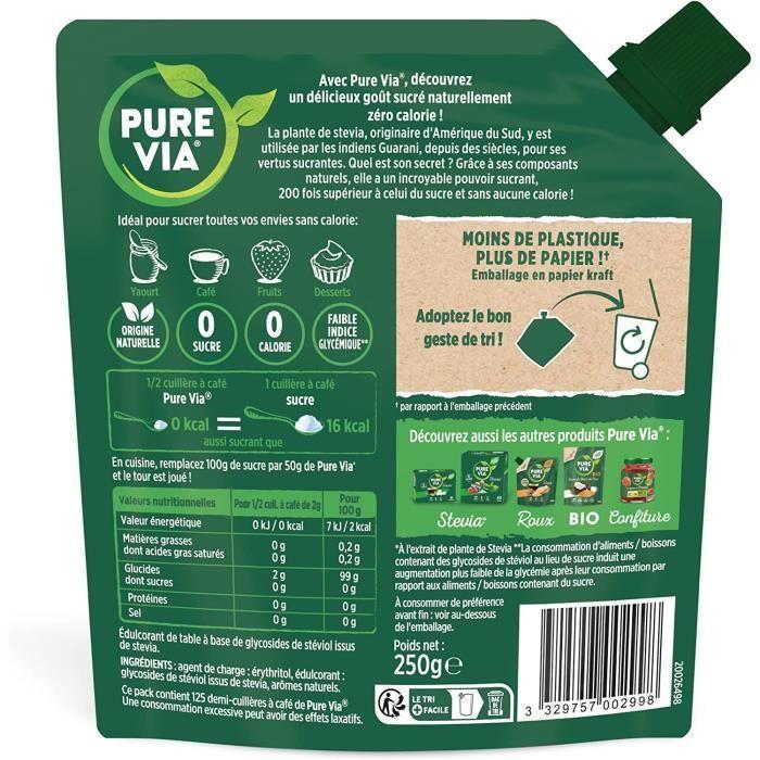 Заменители Сахара - Via Лот Два Дойпака Кристаллизованная Стевия Порошок Ноль Калорий 500г