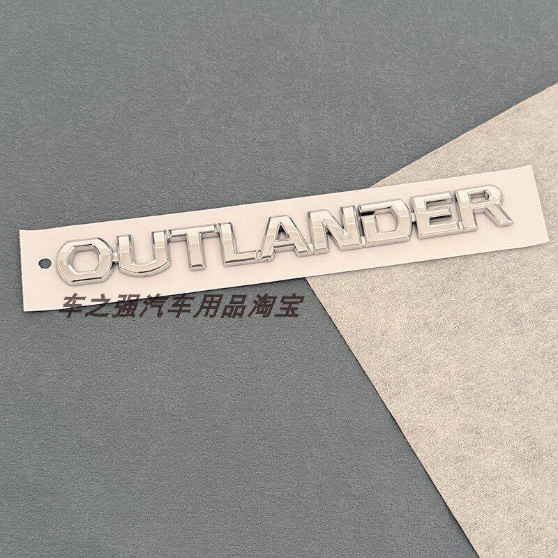 ABS Black Chrome Letters 3D Car Trunk Letters Badge For OUTLANDER Chrome Black Logo Emblem Letters Car Rear Trunk Badge