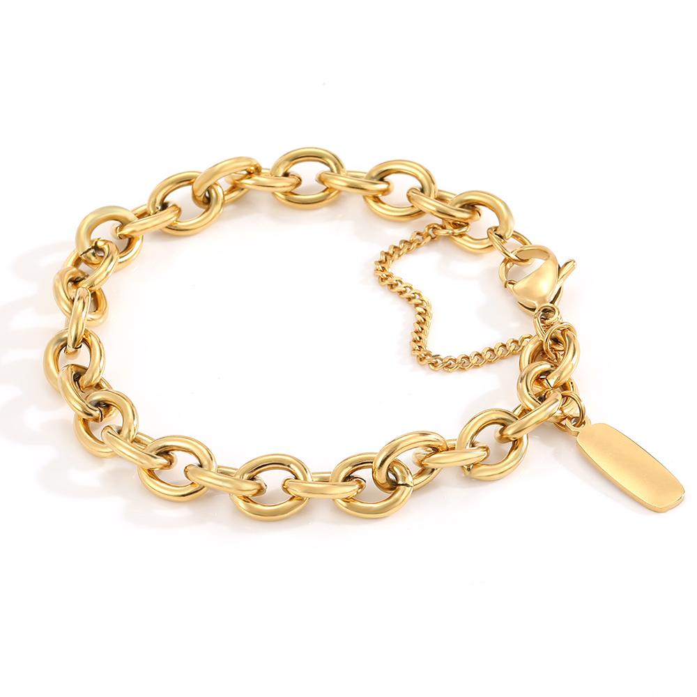 EManco Handmade Chain Fashion Jewelry Punk Stainless Steel Chain Bracelet Women Gift Wedding Bracelet Birthday Party