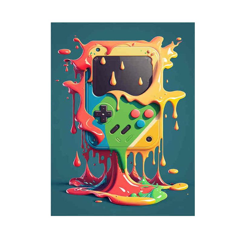 Геймерский контроллер, крутой игровой постер и принты, Spel Kawaii, наушники, красочная картина, настенная живопись, холст, картина, декор для комнаты, подарки