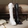 Women's High-heeled Boots for Autumn and Winter, Waterproof Platform, Thick Heel, Motorcycle Boots, Oversized Roman Women's Boots