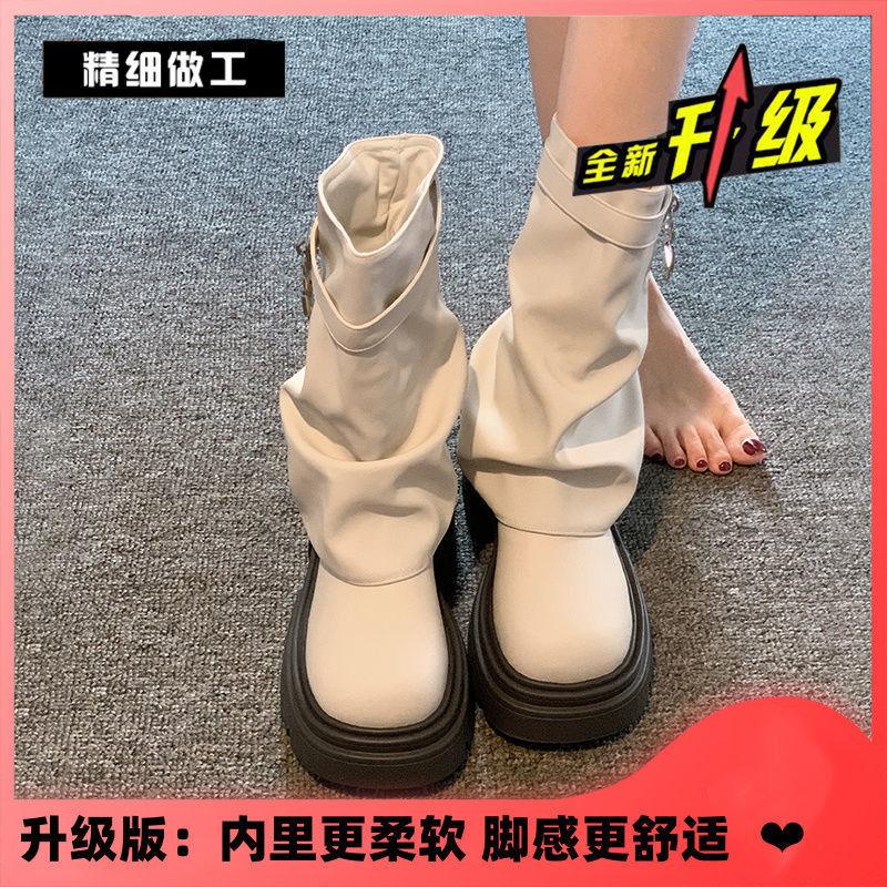 Интернет знаменитости средние ботинки Martin женские летние 2025 новый иностранный стиль трендовый костюм ретро универсальные ботинки на толстой подошве для брюк