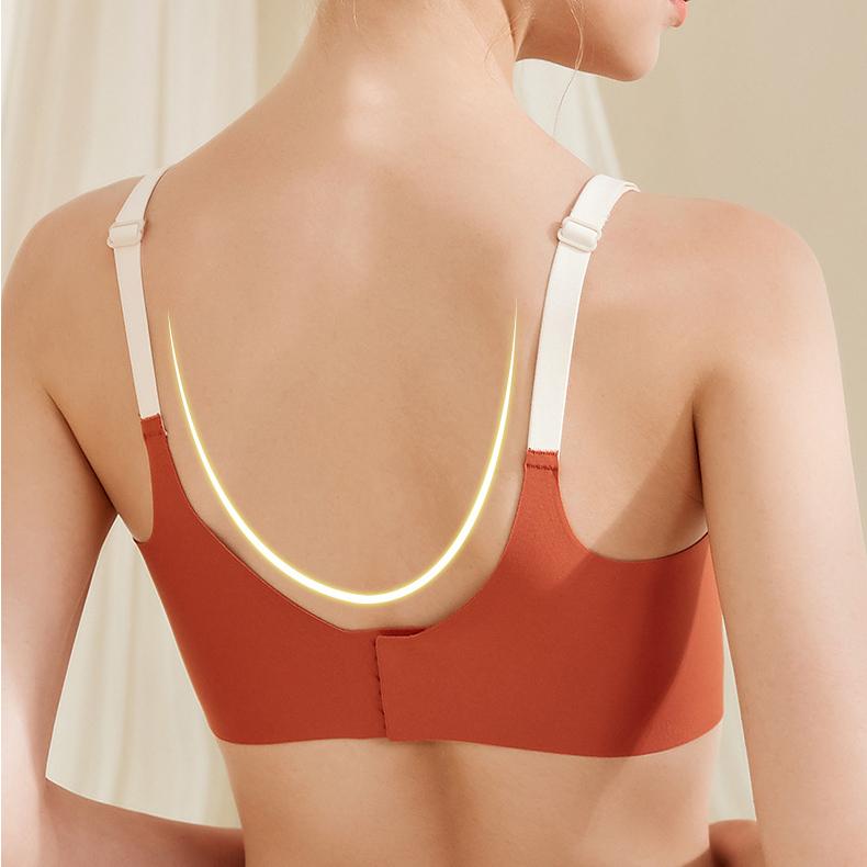 Удобный латексный бюстгальтер для кормящих мам для кормящих мам, бюстгальтер с эффектом пуш-ап, двухцветное бесшовное нижнее белье, бюстгальтер для кормления грудью с пряжкой спереди