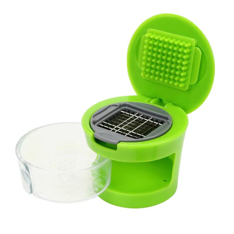 Multifunction Plastic Garlic Press Presser Crusher Slicer Grater Dicing Slicing and Storage Kitchen Vegetable Tool