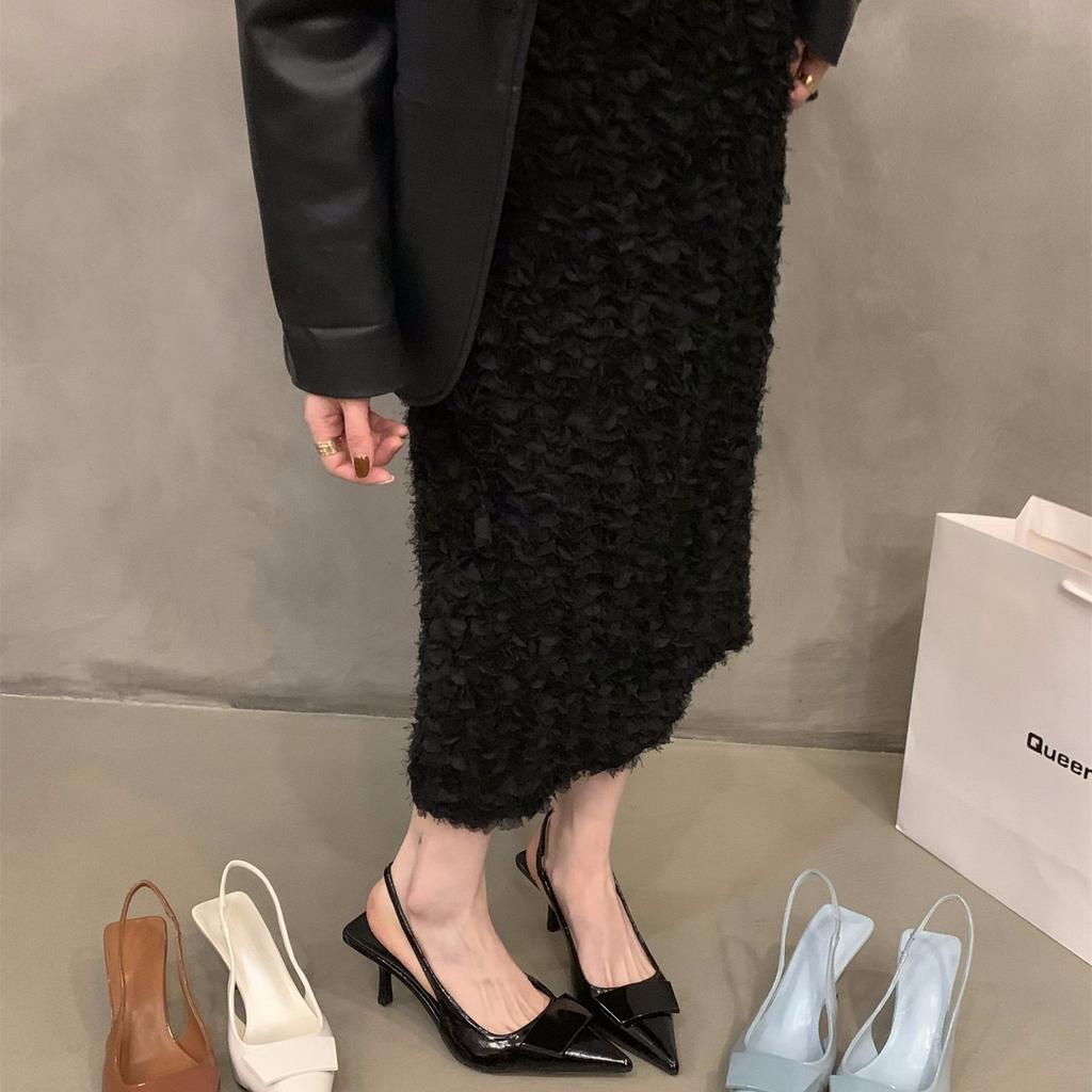 Niche French черные босоножки на высоком каблуке с завязками на голове, сказочные туфли 2025 года, новые весенне-летние туфли для светских львиц