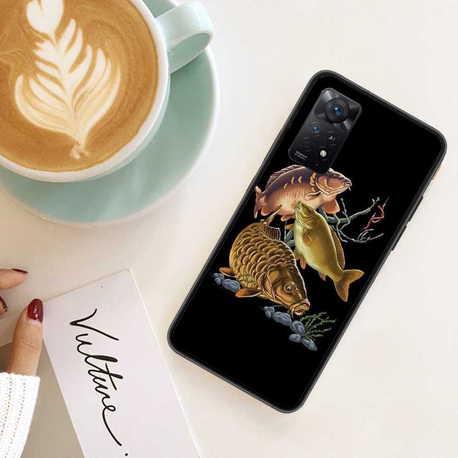 Carp Fishing Fish Phone Case For Redmi Note 14 13 Pro 5G Plus 12 12C 10 10A 10C 9 9A 9C 9T 8 8A K60 K70 Pro Xiaomi Cover Shell C