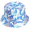 Bucket Camouflage CZ528 [White Fang] Hat, Pattern, Digital, Reversible, Fashionable, Travel, Men's, Women's, (Sky Blue)