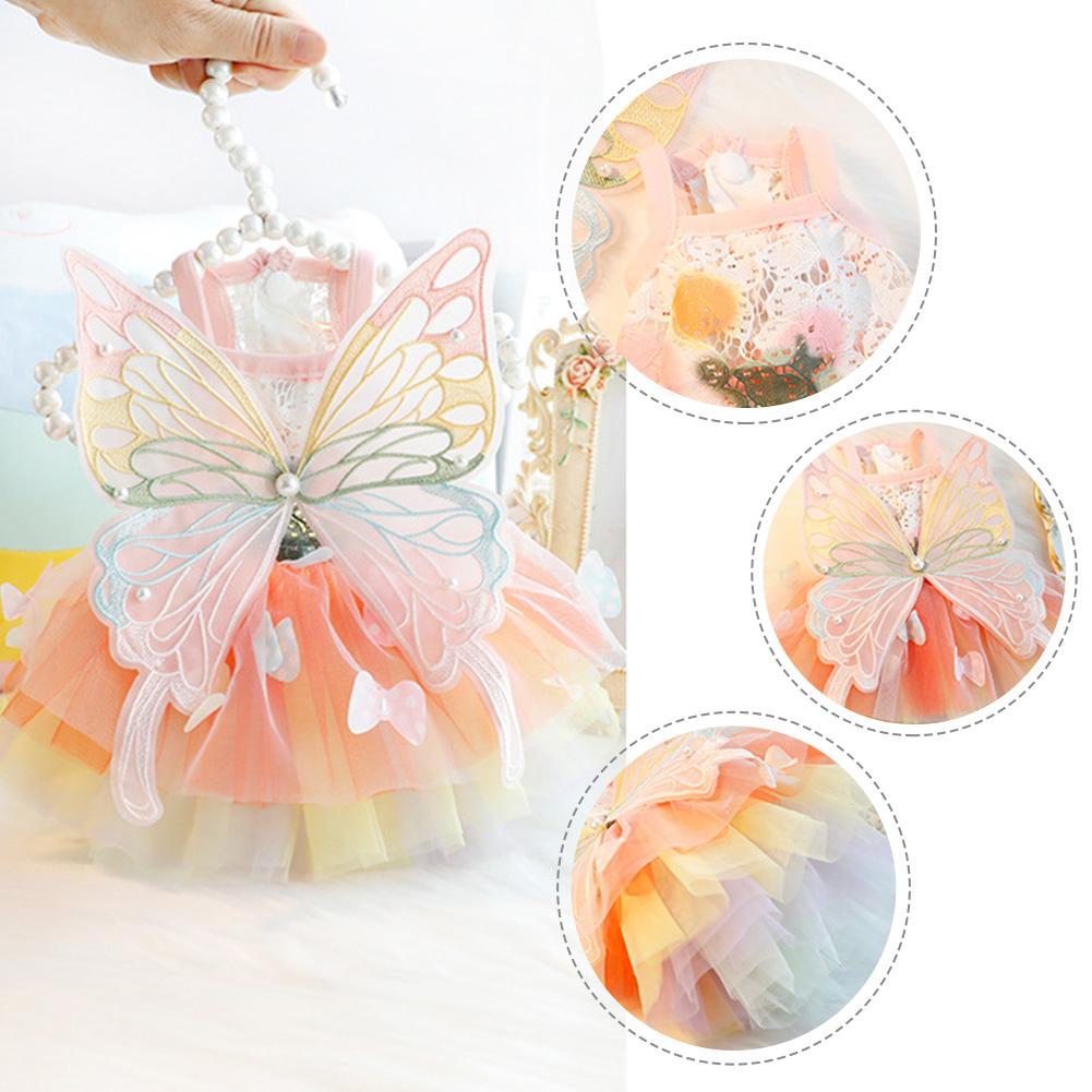 Dress Clothes Princess Cat Dog Rabbit Bunny Kitten Butterfly Costume Schnauzer Chihuahua Puppy Summer Sweet Mesh Dress