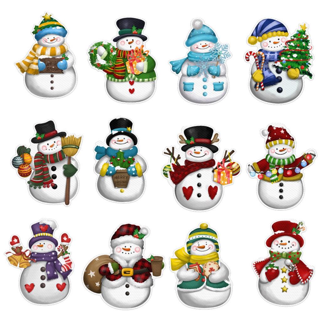 Рождественский Магнитный Стикер Украшение Снеговик Магнитный Светоотражающий Декор Наклейка на машину Наклейка на почтовый ящик Холодильник