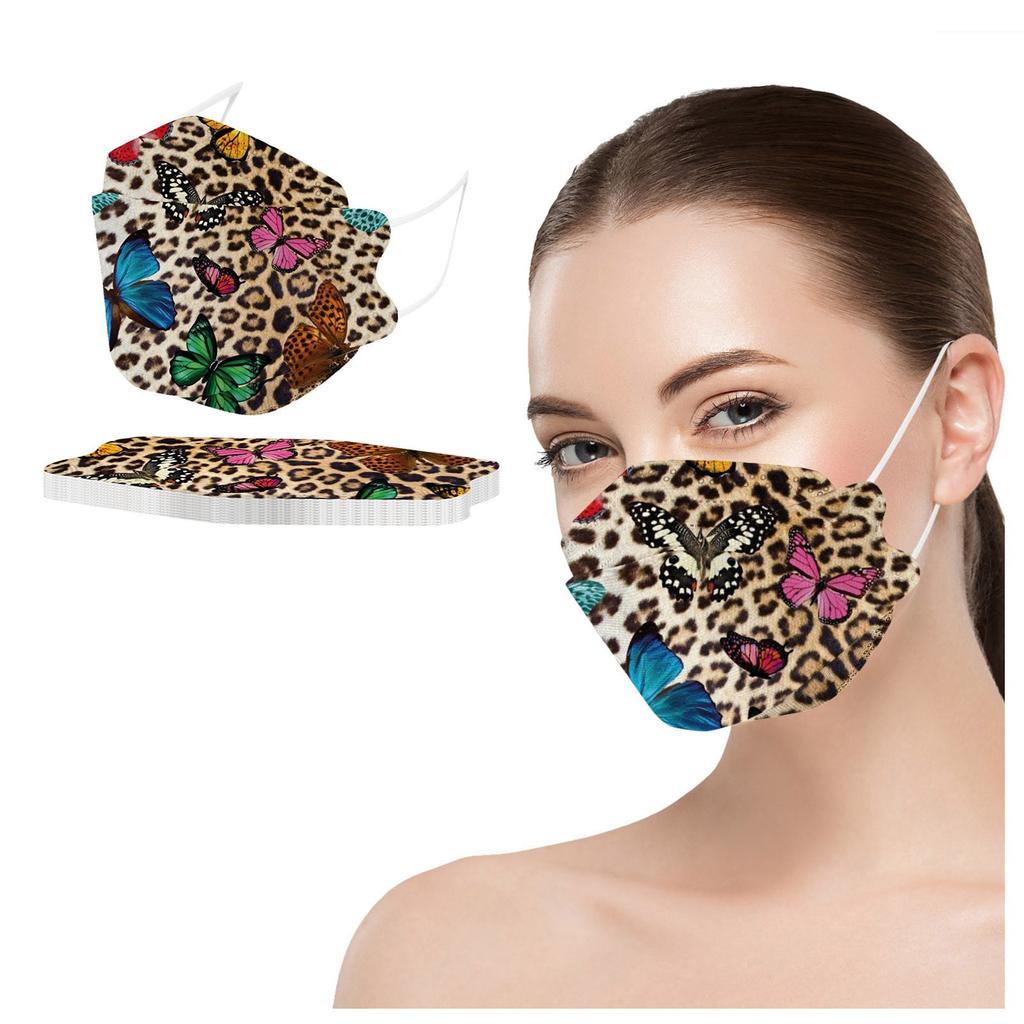 Взрослая леопардовая бабочка с принтом на открытом воздухе профилактическая маска для лица 