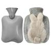 Sac Taske Rabbit Hot Water Bottle, Cold Protection, Eco-Friendly, Energy-Saving, with Cover (Gray)