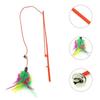 Cat Toys Interactive Funny Multicolor Color Feather Bells Cat Stick for Pet