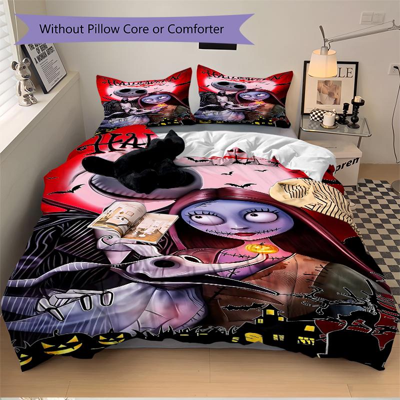 3Pcs Happy Halloween Night Bedding Sets For All Sizes New 3D Printed Bed Cover Comforter Duvet Cover Pillowcase Bedroom Decoration