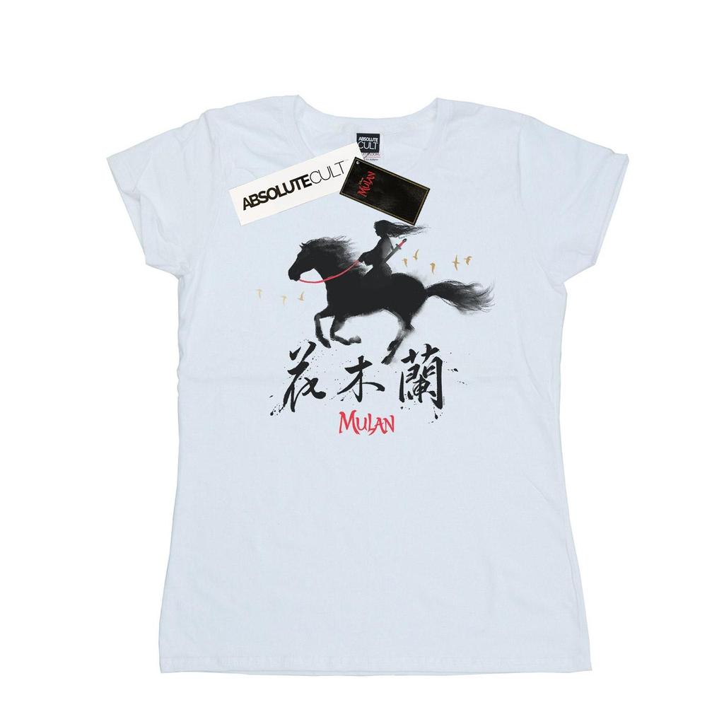 Disney Womens/Ladies Mulan Movie Wind Silhouette Cotton T-Shirt