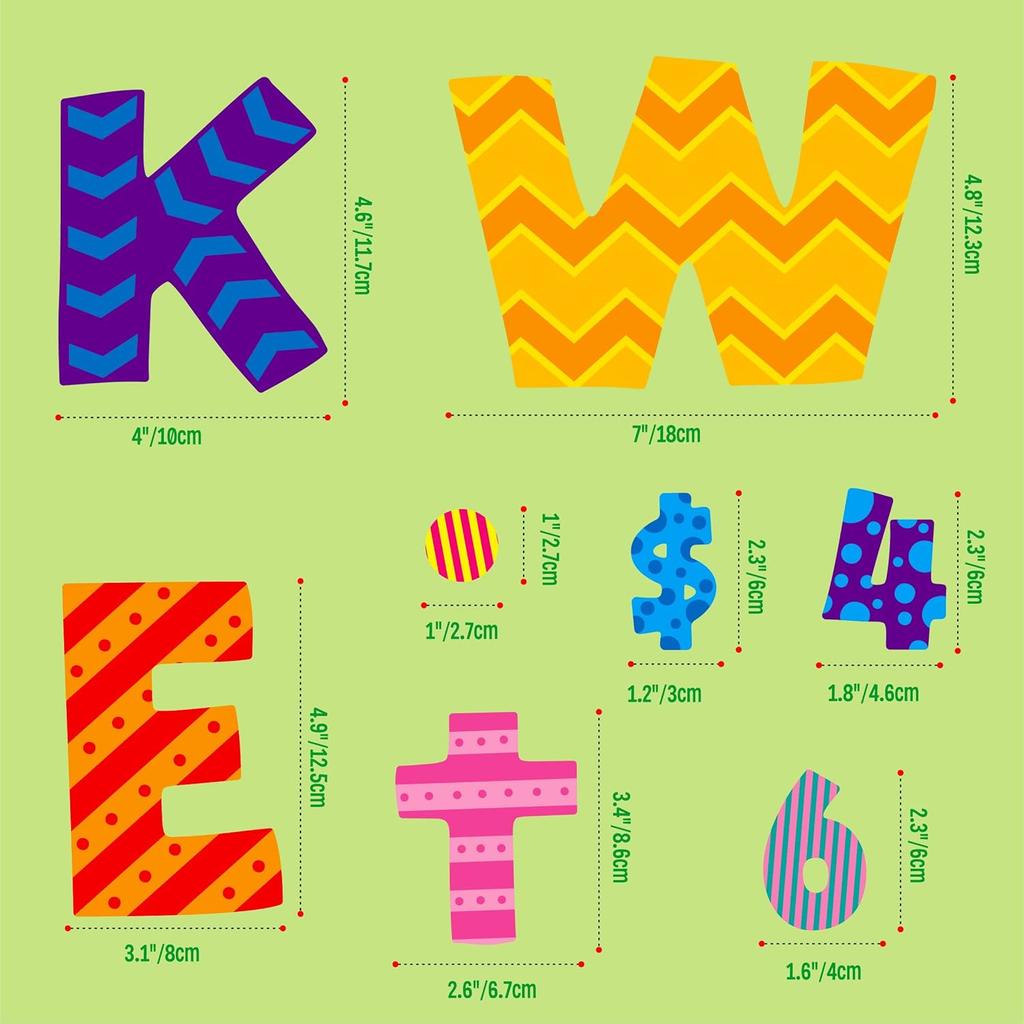 288 PCS Alphabet Combo Set, Bulletin Board Letters Including 78pcs Uppercase Letters, 78pcs Lowercase Letters, 30pcs 0-9 Numbers & Punctuation,