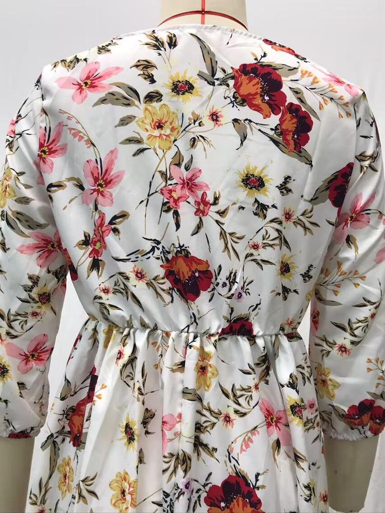 2025 Юго-Восточная Азия Женское облегающее платье-халат с принтом – Весенняя мода Длинная юбка