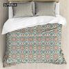 Geometric Duvet Cover Spanish Culture Inspired Ornamental Symmetric Floral Arrangement Vivid Palette Twin Polyester Qulit Cover