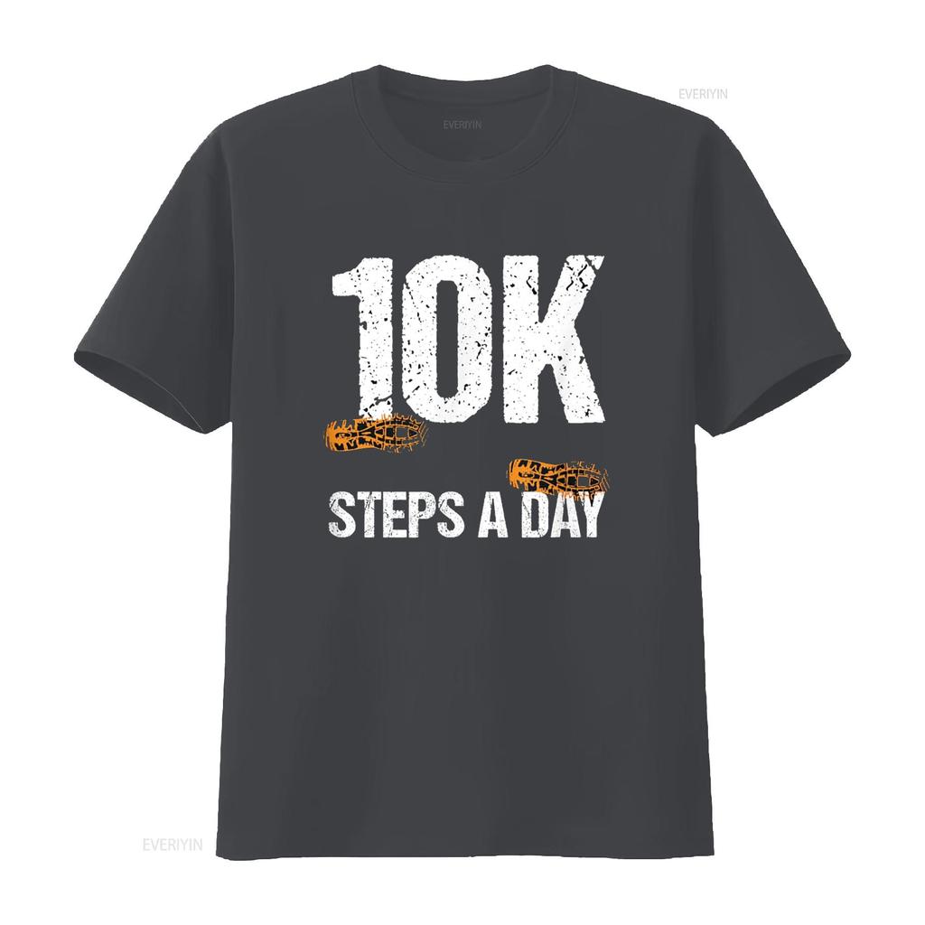 10000 Steps A Day New Year Health and Fitness Goals Walking T Shirt vintage Washed Breathable Soft streetwear designer clothes