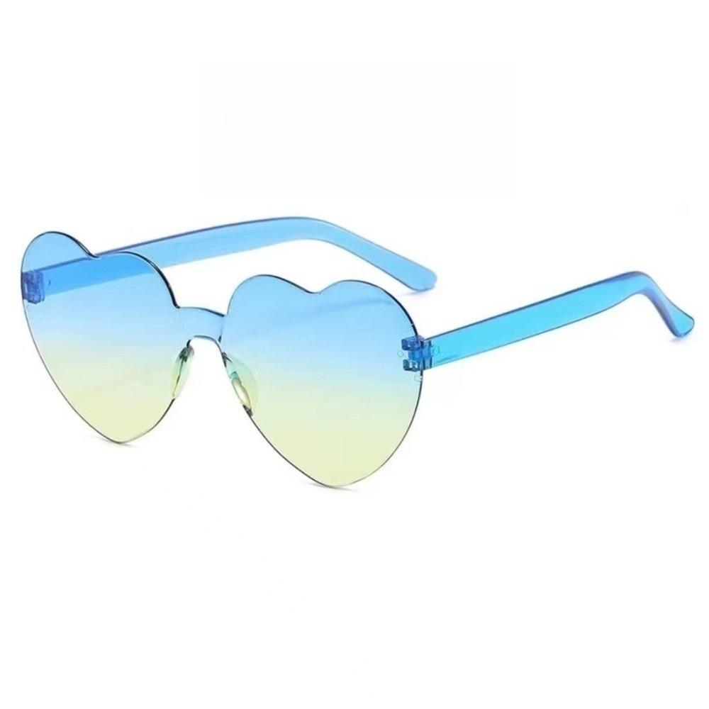 Trendy Love Heart Shape Sunglasses UV Protection Colorful Gradient Sunglasses Women