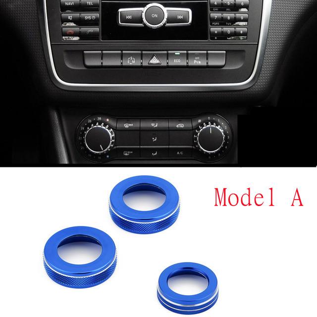 3Pcs/Set Car Air Conditioning Volume Knob Ring Trim For Mercedes Benz A B C E GLK GLA CLA ML AMG GLE M SL GLS G GL CLS
