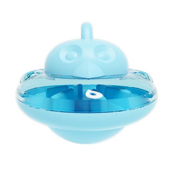 Interactive Cat Puzzle Feeder Toy Flying Saucer Design Treat Dispensing Slow Feeder with Adjustable Outlet for Indoor Cats