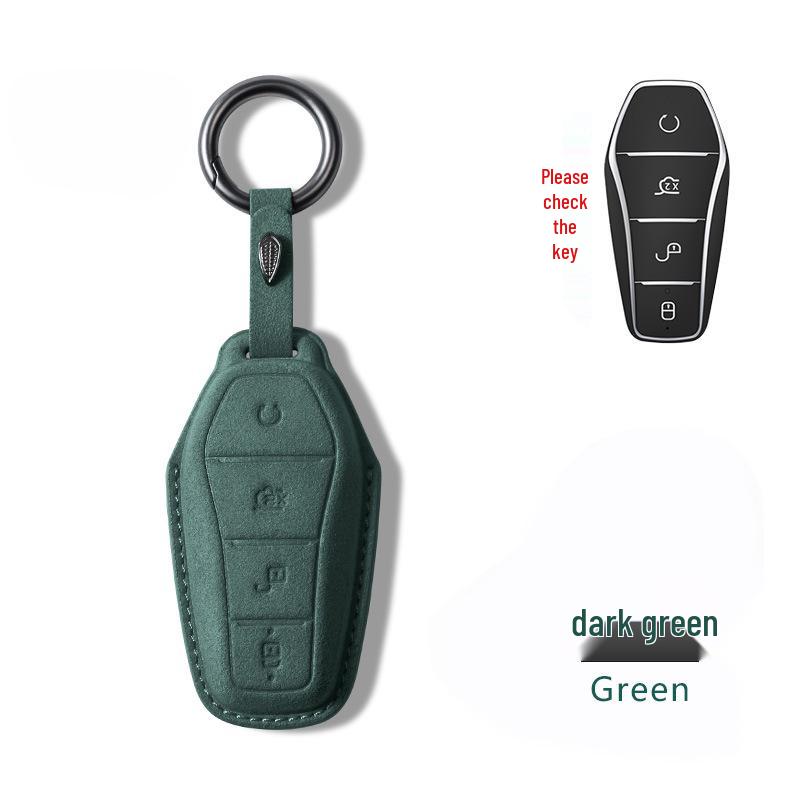 Suede Car Key Cover for BYD Dolphin, Qin, Song, Yuan Pro, Tang, and Destroyer Models
