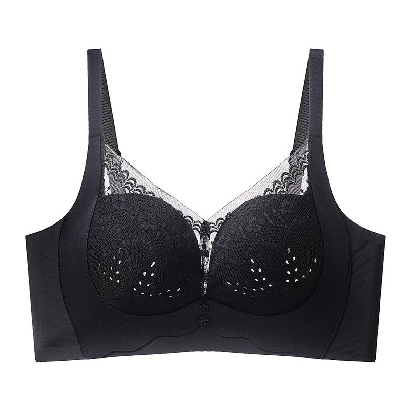 Traceless lift, breathable hole cup, adjusted type, gather and upper support, anti-sagging sub-breasts, steel-rimless underwear, bra