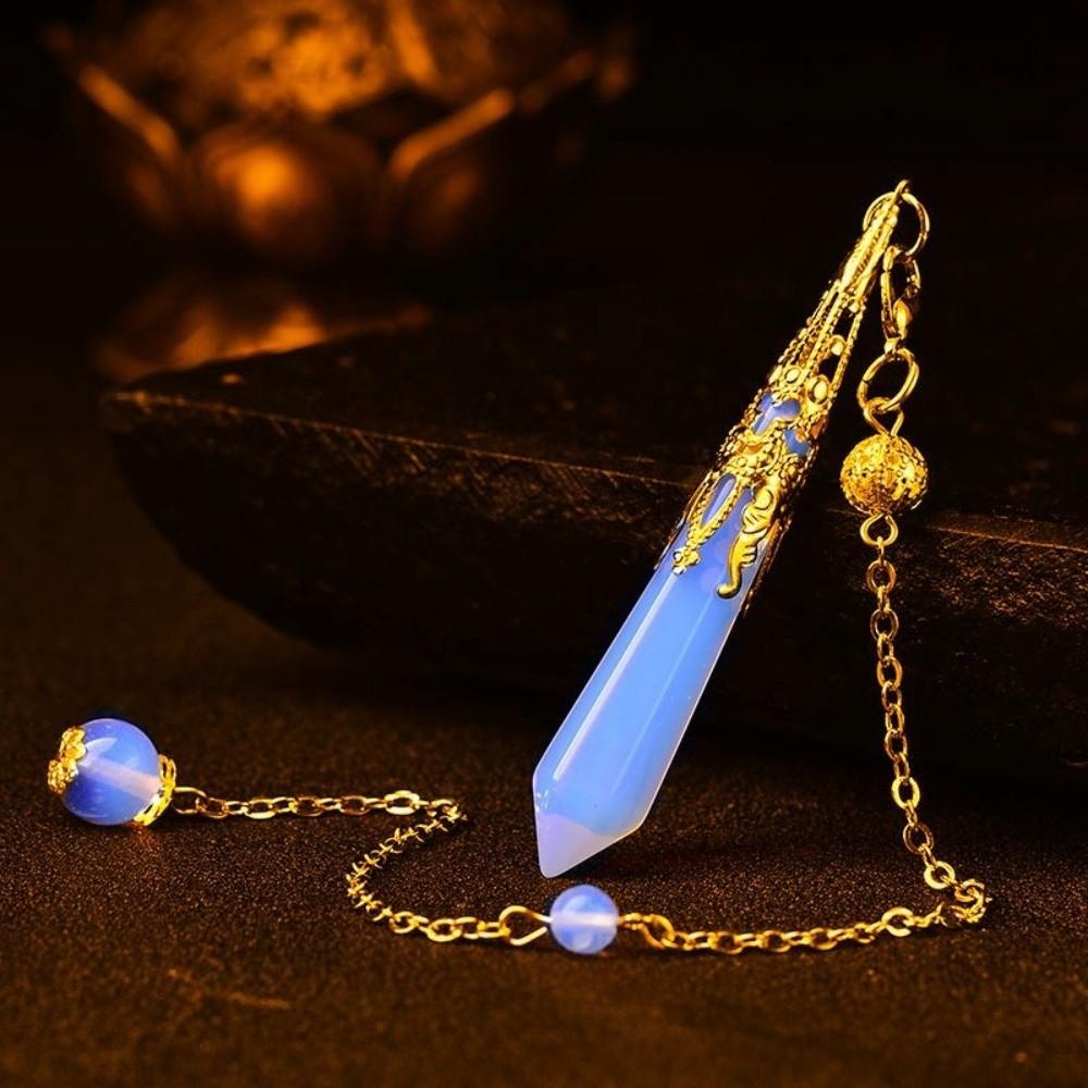 Energy Natural Crystal Pendulums Hexagon Cone Witch Spiritual Pendulos  Jewelry Gift