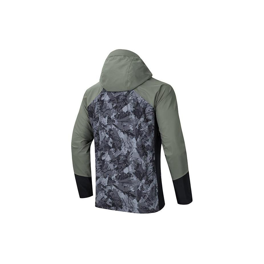 Anta x National Geographic Windproof And Water Repellent Windbreaker Jacket Men's Murky Olive Green/All Over Print 152416612-3
