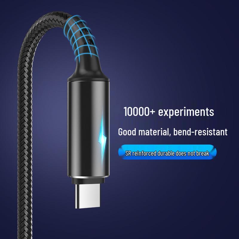 Светящийся кабель USB-C Lightning для быстрой зарядки 5А для устройств Apple и Android