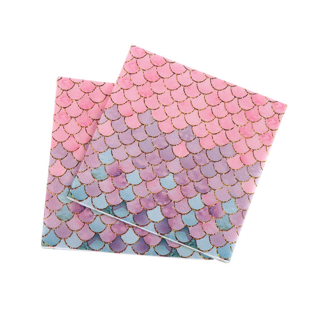 Салфетка для моря, украшения, одноразовая посуда, набор бумажных стаканчиков, бумажная тарелка для вечеринки в стиле Русалочки