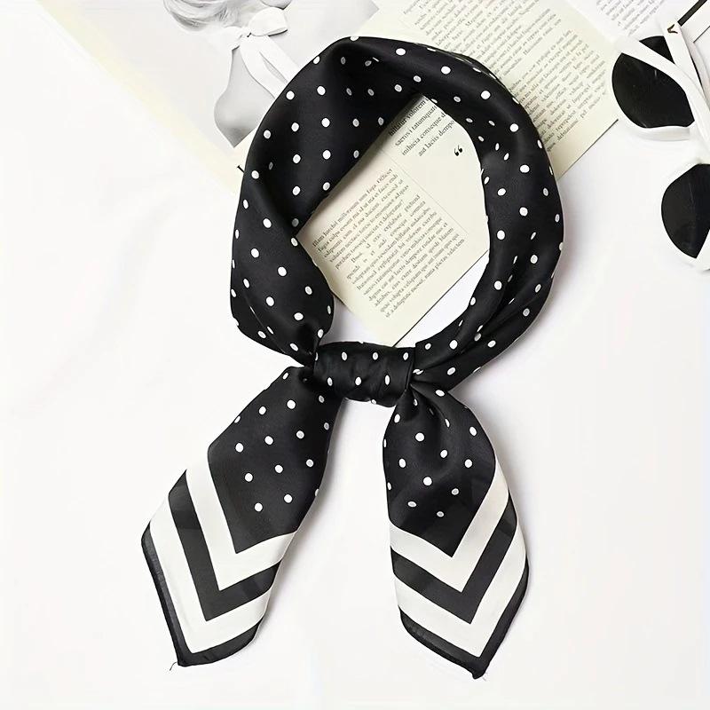 Luxury Print Satin Silk Square Scarf for Women Shawl Hijab Neckerchief Female Hair Ribbon Headband Fashion Wrap Bandana