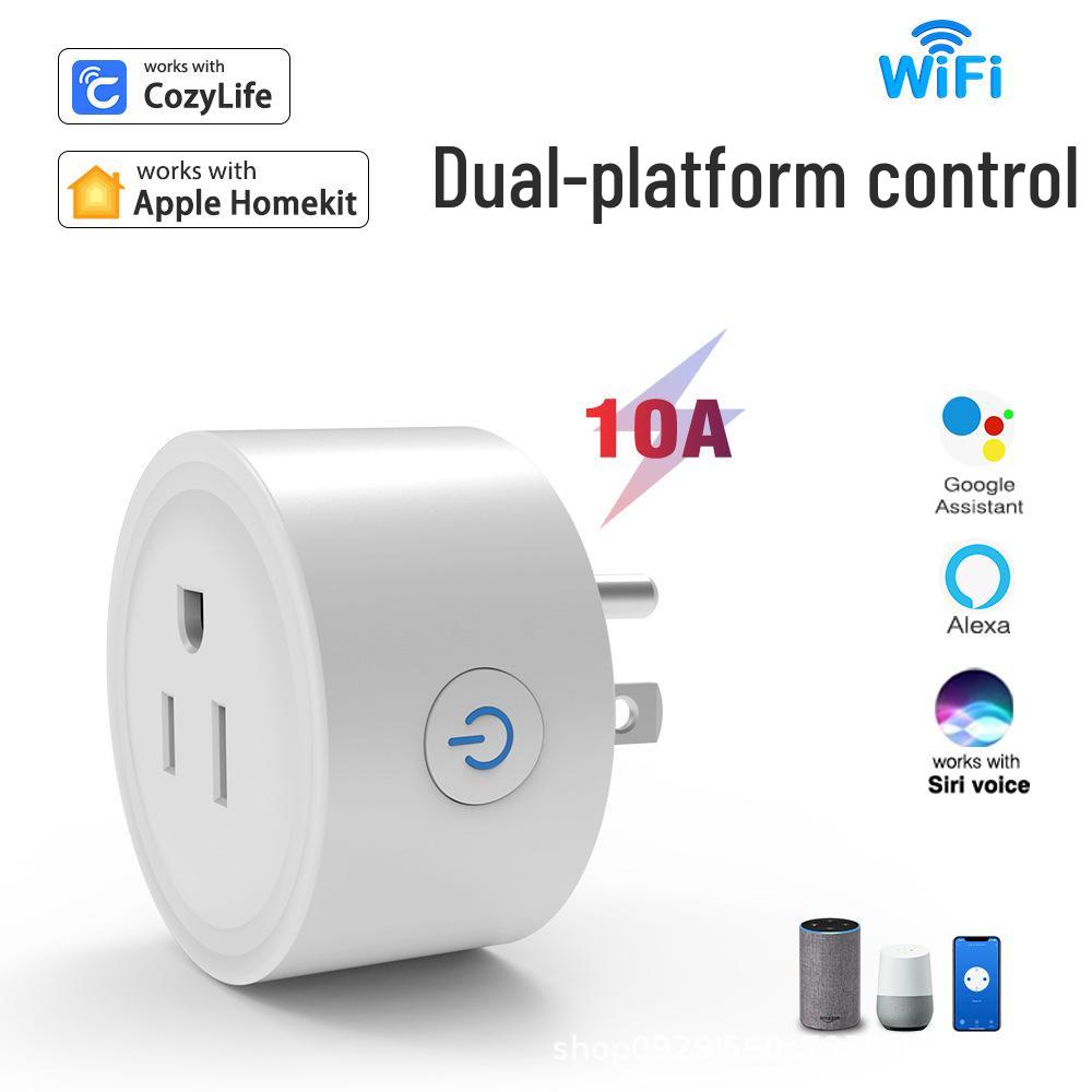 Умная WiFi розетка HomeKit с голосовым управлением Alexa и удаленным таймером, доступна в версиях 10А и 16А, стандарт США