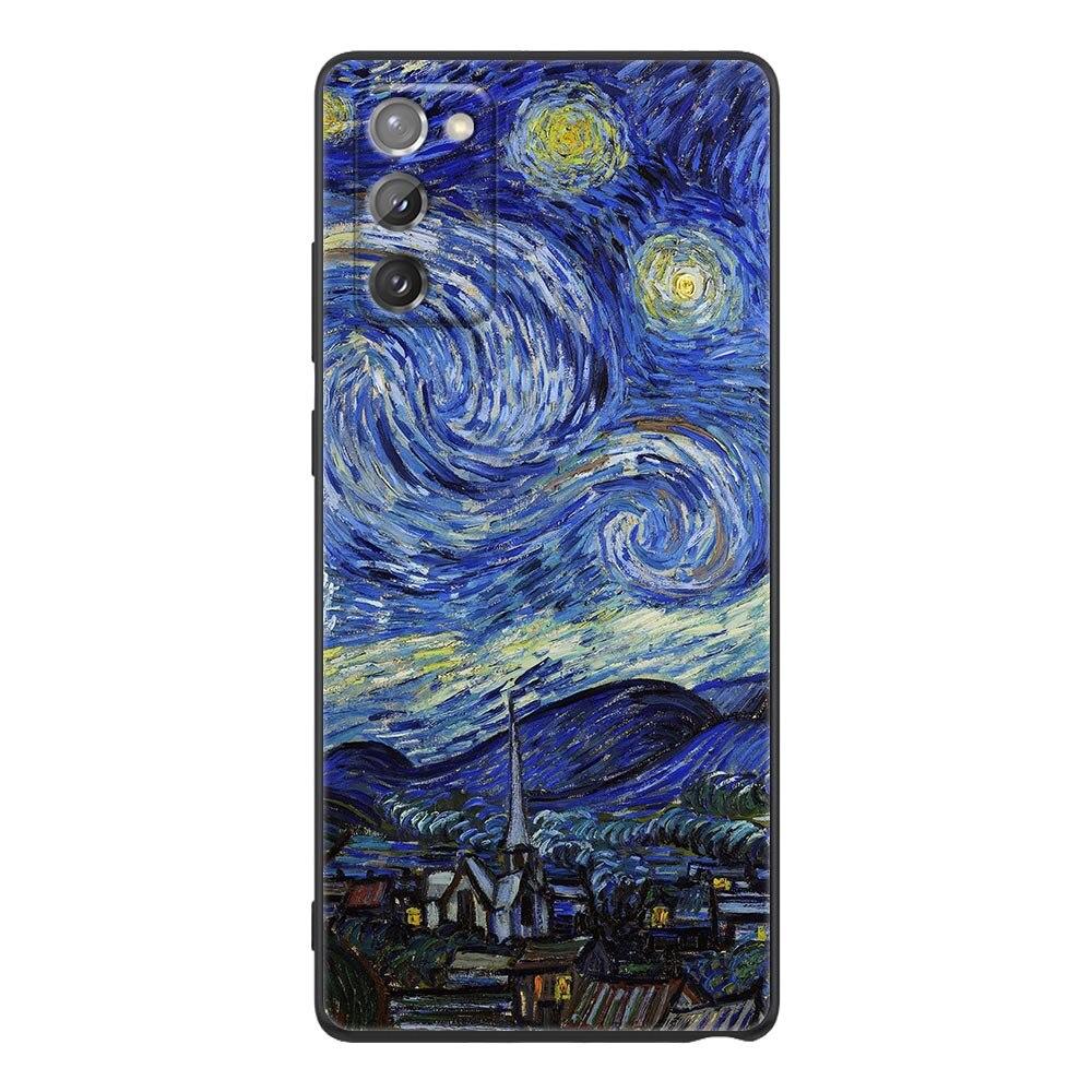 Чехол для телефона Samsung Galaxy M62 M52 M51 M32 M31 M22 M11 F62 F52 F42 F22 F12 Чехлы Кот Ван Гог Звездная ночь картина маслом