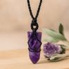 Amethyst Crystal Pendant - Flat Point Adjustable String