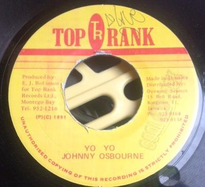 7-дюймовая пластинка JOHNNY OSBOURNE - Yo Yo NONE Top Rank 1991 Ямайка Регги, Ска и Даб Б/У