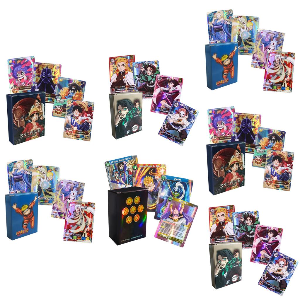 Набор из 50 английских аниме-карточек Набор Demon Slayer One Piece Игровые коллекционные карты Дуэльные карты