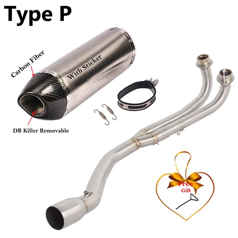 Full Systems For Yamaha TMAX 500 T-MAX 500 T MAX500 2001 - 2007 Motorcycle Exhaust Escape Fornt Mid Link Pipe Muffler DB Killer