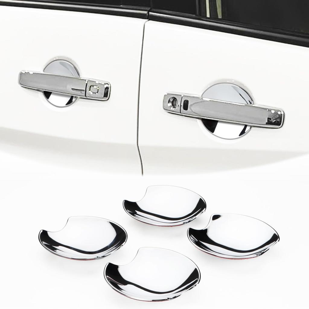 MARCHFA Silver Plated Door Handle Protector for the New Nissan Serena C28, Protects Doorknobs from Scratches, Exterior Accessories