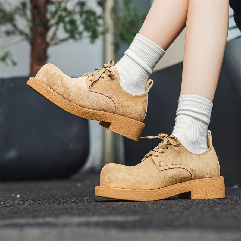 American Retro Derby Shoes Men's High Sense Mickey Big Head Shoes British Platform Leather Shoes Tide 14411-R