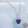 S925 Серебро Эмоции Камень Сердце Кулон Ожерелье Цвет Изменение Цвета Драгоценный Камень Цепочка На Шею для Женщин Подарок на День Святого Валентина