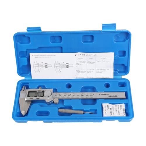 HFS (R) 150mm Digital Caliper, Stainless Steel, 0.03mm Accuracy, LCD Display, for Measures Inner and Outer Diameters, Depth, and Steps, Includes Storag