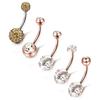 5Pcs/Set Stainless Steel  Navel Belly Button Rings Bar Piercing Jewelry