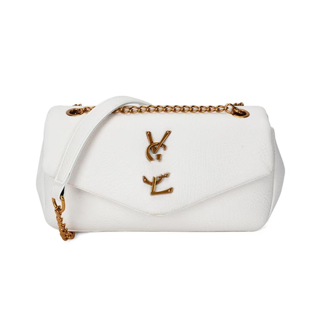 Трендовая однотонная текстурная сумка-цепочка на плечо для женщин 2025