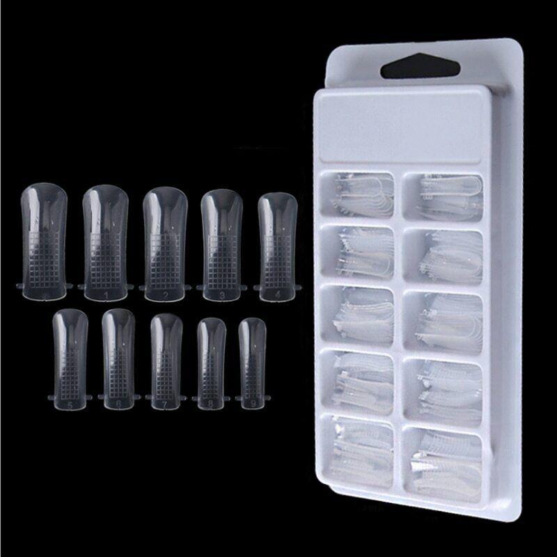 100 шт. формы для дизайна ногтей, акриловые накладные накладные формы для наращивания кончиков + зажим для наращивания кончиков, сделай сам