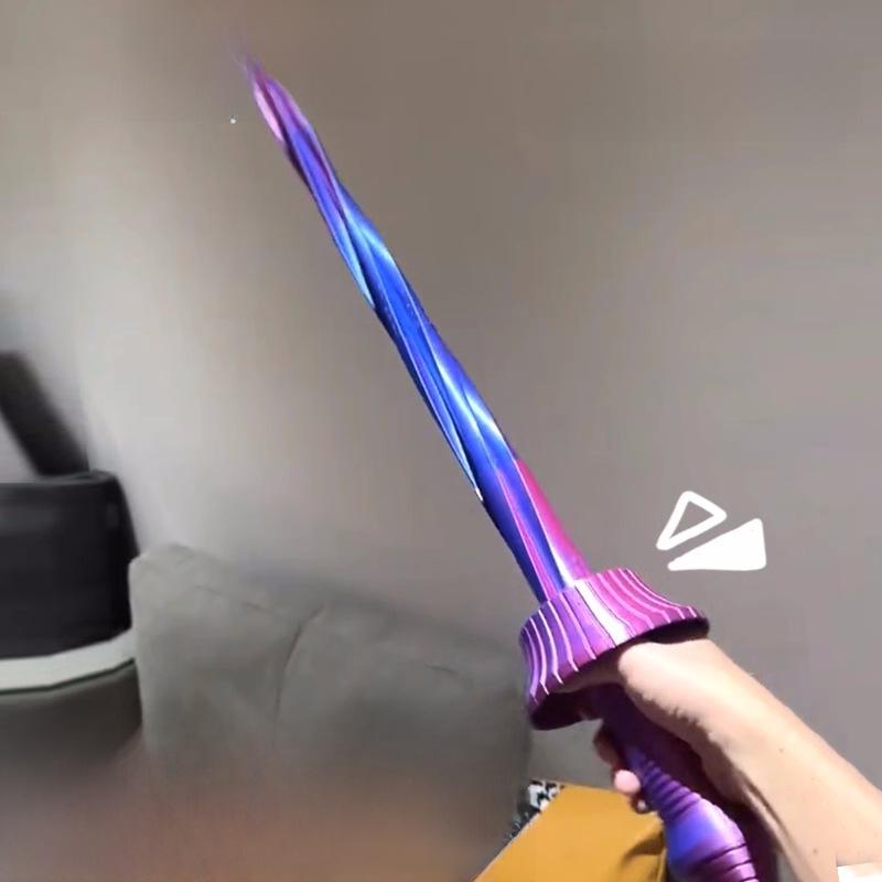 3D Gravity Telescopic Spiral Sword Морковный нож - вращающийся игрушечный меч самурая и вестерна