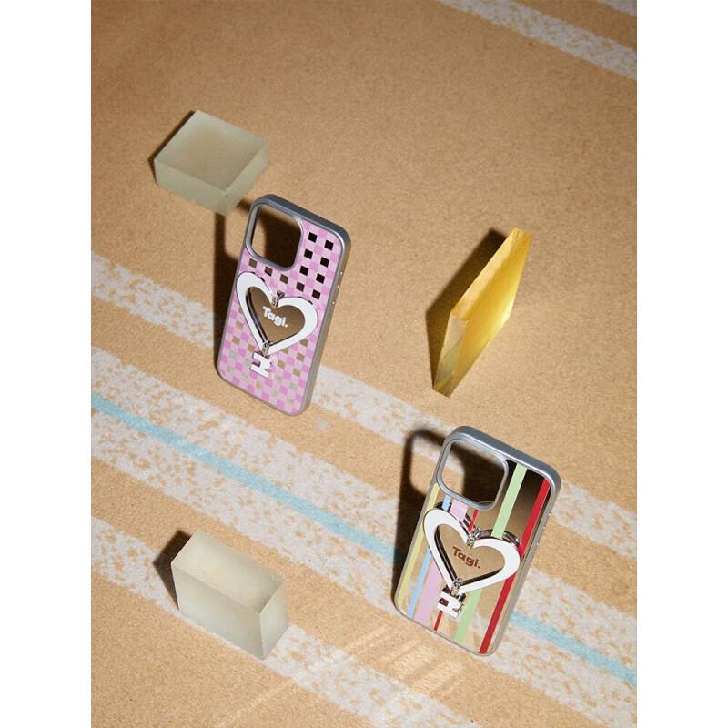 Tagi Happy Heart Leather Phone Case with Stand